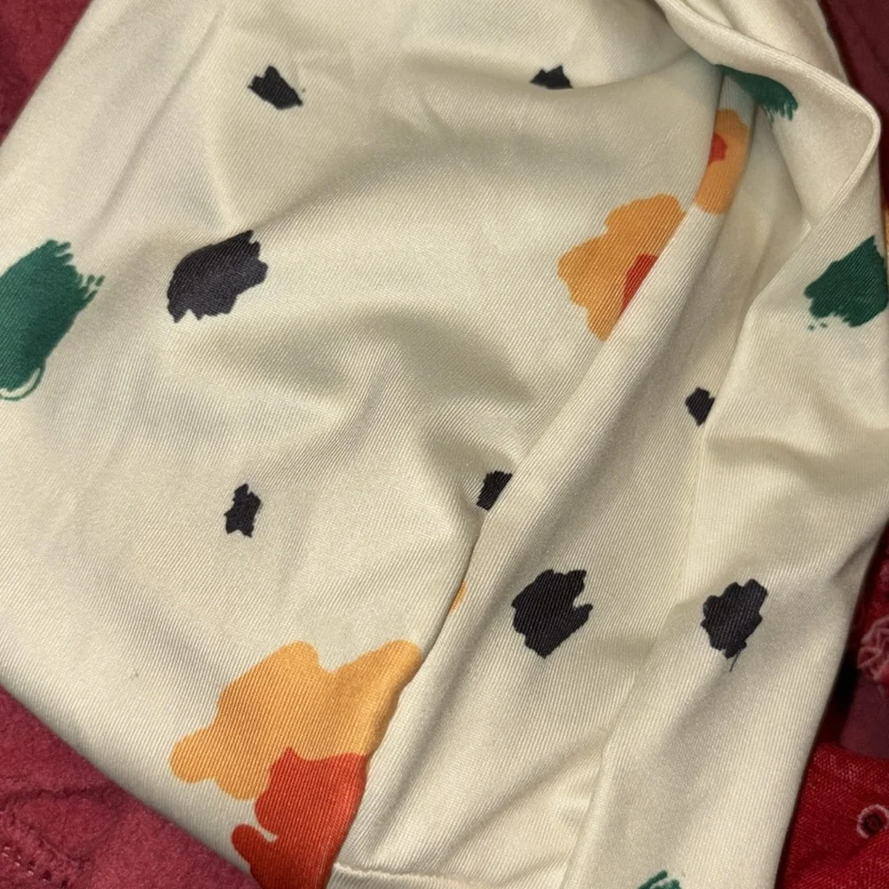 Plz READ head wrap Off White w/cool colors!  Only one left! hairdo style